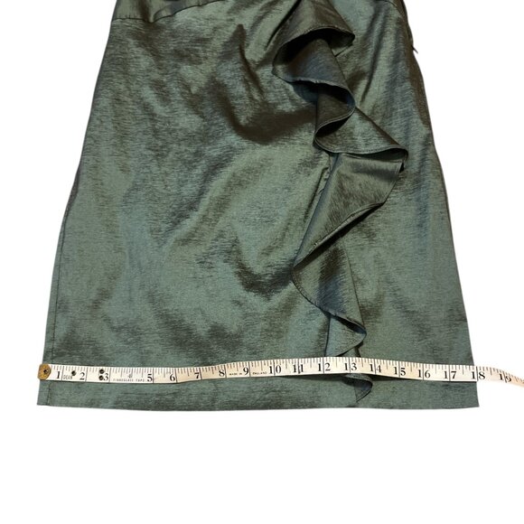 R&M RICHARDS Dress One Shoulder Gems Shimmer Fabric Size 8 Green - Picture 10 of 13